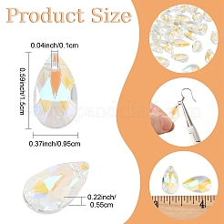 30Pcs Faceted Glass Pendants&nbsp;GLAA-YW0005-49