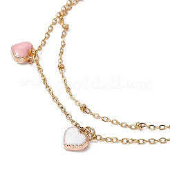 Alloy Enamel Heart Charm Anklet&nbsp;AJEW-AN00553