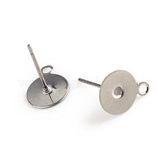 Non-Tarnish 304 Stainless Steel Stud Earring Settings&nbsp;STAS-T003-5mm
