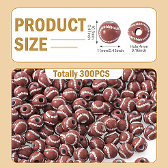 300Pcs Spray Printed Opaque Acrylic European Beads&nbsp;SACR-TA0001-56