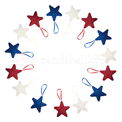 24Pcs 3 Colors Independence Day Foam Star Pendant Decorations&nbsp;AJEW-CN0004-58