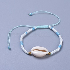 Adjustable Glass Seed Bead Braided Bead Bracelets&nbsp;BJEW-JB04284-M