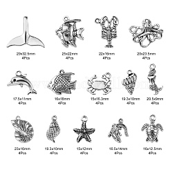 60Pcs 14 Style Tibetan Style Alloy Pendants&nbsp;TIBEP-FS0001-05AS