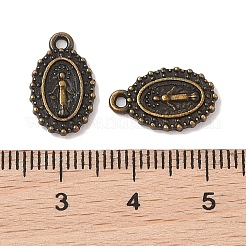 Oval Tibetan Style Alloy Charms&nbsp;TIBEP-D090-AB-NR
