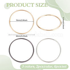 6Pcs 3 Colors Iron Bag Handles&nbsp;FIND-PH0026-43A