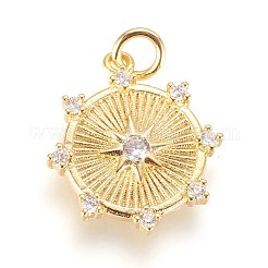 Brass Micro Pave Cubic Zirconia Pendants&nbsp;ZIRC-G150-10