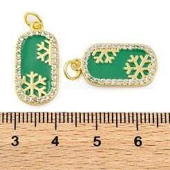 Christmas Series Brass Micro Pave Cubic Zirconia Pendants&nbsp;KK-S401-03G-C