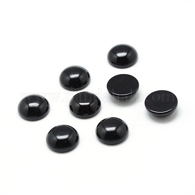 Dyed & Heated Natural Black Agate Gemstone Cabochons&nbsp;G-T020-12mm-11-1