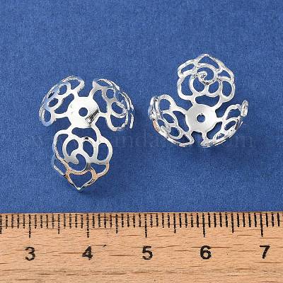 Rack Plating Brass Flower Bead Caps&nbsp;KK-K381-03S-1