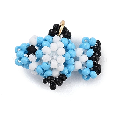 Seed Beads Beaded Charms&nbsp;PALLOY-MZ00382-1