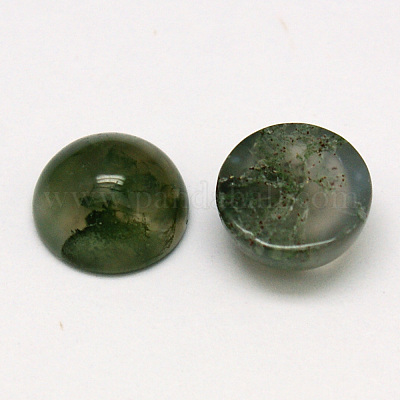Natural Moss Agate Cabochons&nbsp;G-P393-R28-12mm-1