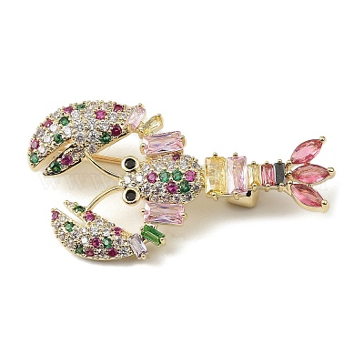Wholesale Cray Brass Micro Pave Cubic Zirconia Brooches for