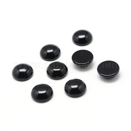 Dyed & Heated Natural Black Agate Gemstone Cabochons&nbsp;G-T020-12mm-11-1