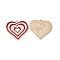 Alloy Pendants, with Enamel, Heart Charm, Golden, FireBrick, 25x26x1.5mm, Hole: 1.8mm