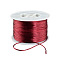 Nylon Satin Rattail Cords, Beading Threads for Bracelet Jewelry Making Chinese Knot Macrame Craft, FireBrick, 1mm, 100yards/roll
