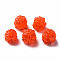 Handmade Lampwork Beads, Raspberry, Orange Red, 18~20x14~17mm