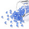 6/0 Glass Seed Beads, Trans. Colours Lustered, Round, Cornflower Blue, 4mm, Hole: 1.5mm, about 4500pcs/pound