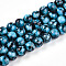 Baking Paint Glass Beads Strands, Round, Light Sky Blue, 10~10.5mm, Hole: 1.4mm, about 79~84pcs/strand, 30.31~31.89 inch(77~81cm)