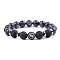 Natural Lava Rock Stretch Bracelets, Constellation Bracelet, Virgo, Inner Diameter: 2-3/8 inch(6cm)
