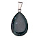 Natural Obsidian Pendants, Alloy Snap on Bails, Teardrop, 20mm
