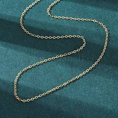 Brass Chain Necklacess, with Brass End Chain, Long-Lasting Plated, Cadmium Free & Lead Free, Real 18K Gold Plated, 16.3 inch(41.3cm)