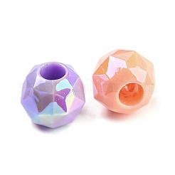 UV Plating Rainbow Iridescent Acrylic European Beads&nbsp;MACR-P040-11
