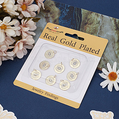 8Pcs Rack Plating Brass Micro Pave Cubic Zirconia Pendants&nbsp;KK-BBC0023-64