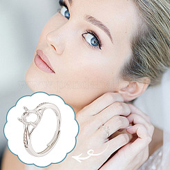 1Pc 925 Sterling Silver Finger Ring Components&nbsp;FIND-GO0002-65