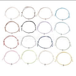 16Pcs Two Tone Waxed Polyester Cord Bracelets for Men Women&nbsp;BJEW-JB11790