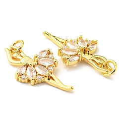 Rack Plating Brass Micro Pave Cubic Zirconia Pendants&nbsp;KK-D036-21G