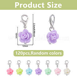 120Pcs Flower Acrylic Pendant Decorations&nbsp;HJEW-DC00139