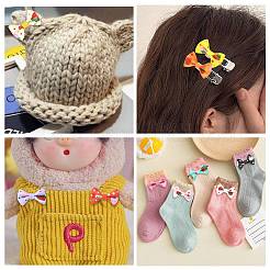 100Pcs 10 Colors Strawberry Pattern Ployester Bowknots Ornament Accessories&nbsp;AJEW-CJ0001-72