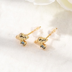 Brass Stud Earrings&nbsp;EJEW-C158-11B-G