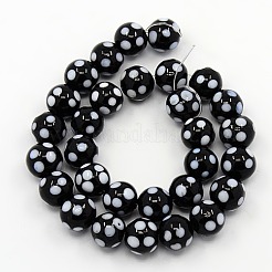 Handmade Lampwork Round Beads Strands&nbsp;LAMP-L007-10mm-01