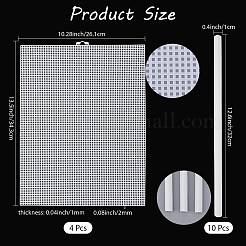4 Sheets Rectangle Plastic Mesh Canvas Sheets&nbsp;DIY-CP0012-72A