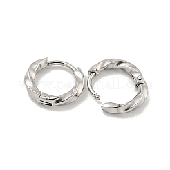 Tarnish Resistant 202 Stainless Steel Twist Huggie Hoop Earrings&nbsp;EJEW-H003-06P