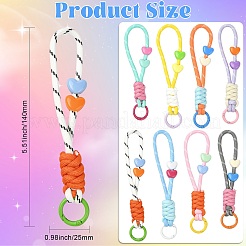 8Pcs 8 Styles Colorful Heart-Shaped Polyester Knot Pendant Decorations&nbsp;ST-CJ0028-14