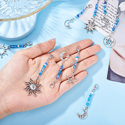 Glass Seed Bead Alloy Hanging Decorations&nbsp;HJEW-TAC0048