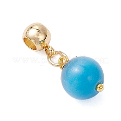 Round Cat Eye European Dangle Charms&nbsp;PALLOY-JF04332