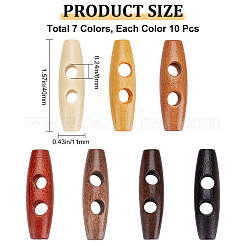 70pcs 7 style Natural Wood Buttons&nbsp;DIY-GF0006-67