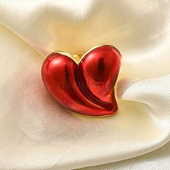 Brass Enamel Cuff Rings for Women&nbsp;RJEW-B114-01G