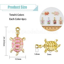 24Pcs 6 Colors Alloy Enamel Pendants&nbsp;FIND-FH0005-69