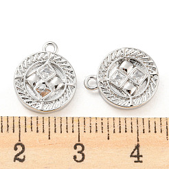 Brass Micro Pave Cubic Zirconia Charms&nbsp;KK-E090-31P
