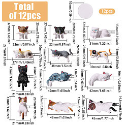 12Pcs PVC Cat Display Decorations&nbsp;DJEW-CA0001-52