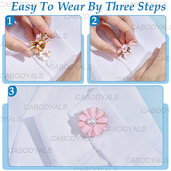 6Pcs Flower Alloy Plastic Cufflinks&nbsp;FIND-CY0001-64