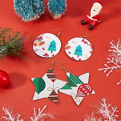 Christmas Theme Imitation Leather Fabric&nbsp;DIY-FG0001-03