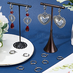 12Pcs 201 Stainless Steel Hoop Earrings Findings&nbsp;STAS-SC0007-97