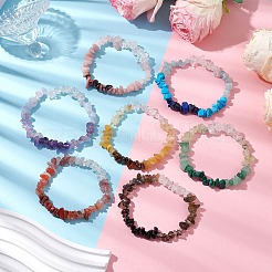 7Pcs Gemstone Stretch Bracelet Sets&nbsp;BJEW-JB11012