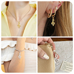 30Pcs 3 Colors Tibetan Style Treble Clef Pendants&nbsp;TIBEP-TA0001-42