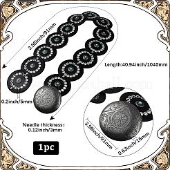 Western Retro PU Leather & Resin Imitation Gemstone Disc Chain Belts with Alloy Buckles&nbsp;AJEW-WH20060-33